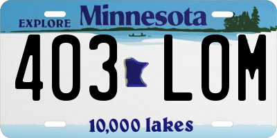 MN license plate 403LOM