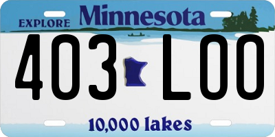 MN license plate 403LOO