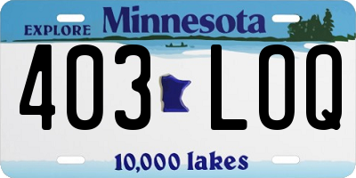 MN license plate 403LOQ