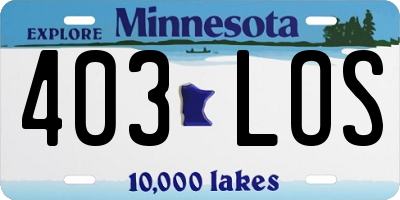 MN license plate 403LOS