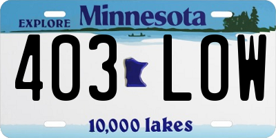 MN license plate 403LOW