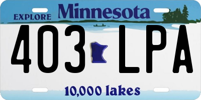 MN license plate 403LPA