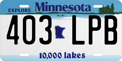MN license plate 403LPB