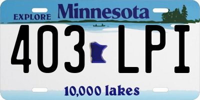 MN license plate 403LPI