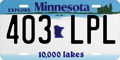 MN license plate 403LPL