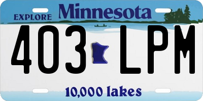 MN license plate 403LPM
