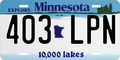 MN license plate 403LPN