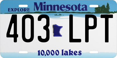 MN license plate 403LPT