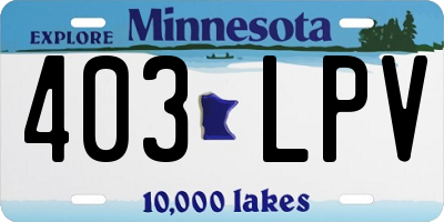 MN license plate 403LPV