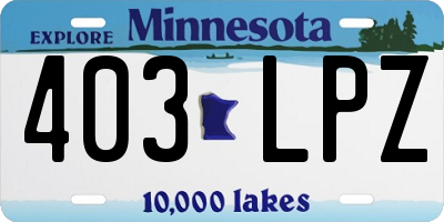 MN license plate 403LPZ
