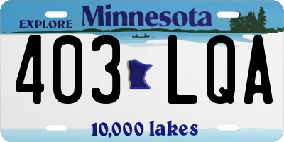 MN license plate 403LQA
