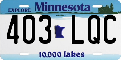 MN license plate 403LQC