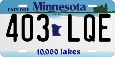 MN license plate 403LQE