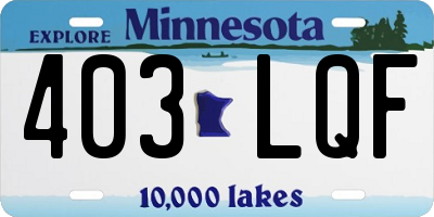 MN license plate 403LQF