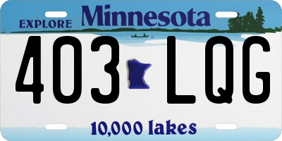 MN license plate 403LQG