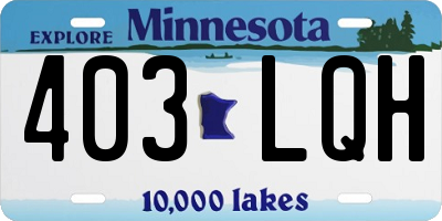 MN license plate 403LQH