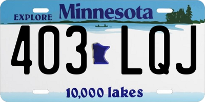 MN license plate 403LQJ