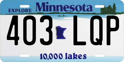 MN license plate 403LQP