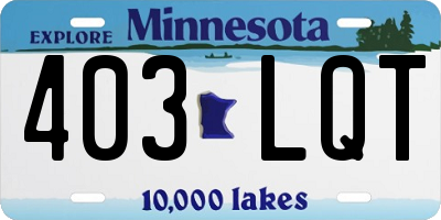 MN license plate 403LQT