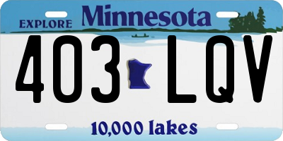 MN license plate 403LQV