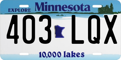 MN license plate 403LQX
