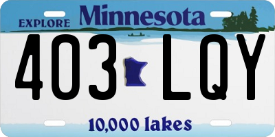 MN license plate 403LQY