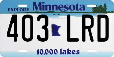 MN license plate 403LRD