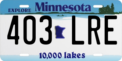 MN license plate 403LRE