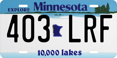 MN license plate 403LRF