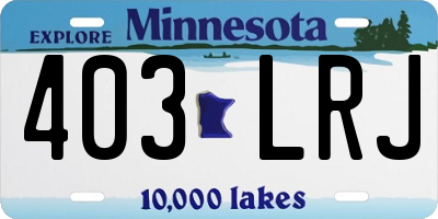 MN license plate 403LRJ