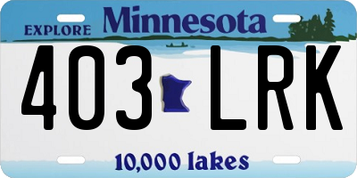 MN license plate 403LRK