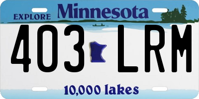 MN license plate 403LRM