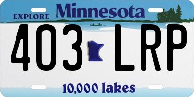 MN license plate 403LRP