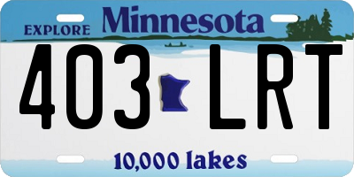 MN license plate 403LRT