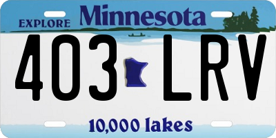 MN license plate 403LRV