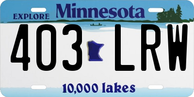 MN license plate 403LRW