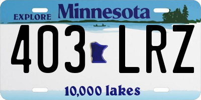 MN license plate 403LRZ