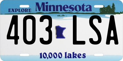 MN license plate 403LSA
