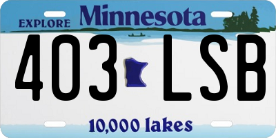 MN license plate 403LSB