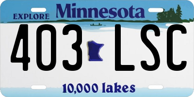 MN license plate 403LSC