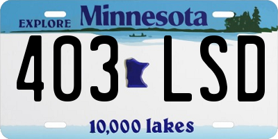 MN license plate 403LSD