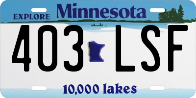 MN license plate 403LSF