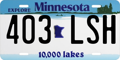 MN license plate 403LSH
