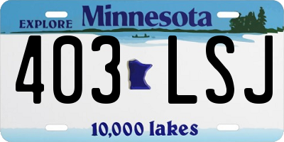MN license plate 403LSJ