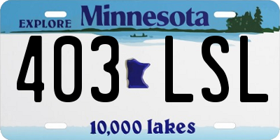 MN license plate 403LSL
