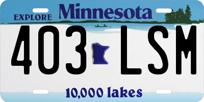 MN license plate 403LSM