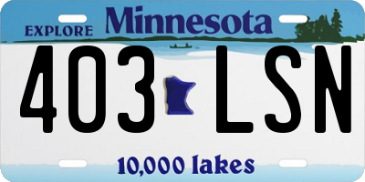 MN license plate 403LSN