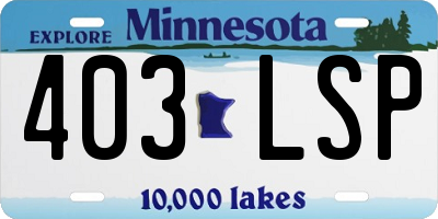 MN license plate 403LSP