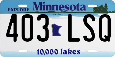 MN license plate 403LSQ