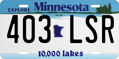 MN license plate 403LSR
